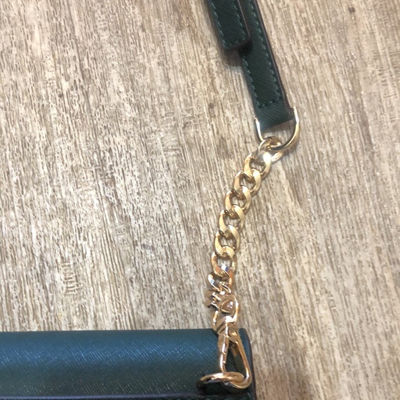 Michael Kors Forest Green Crossbody bag with detachable wristlet inside. - Picture 5 of 10